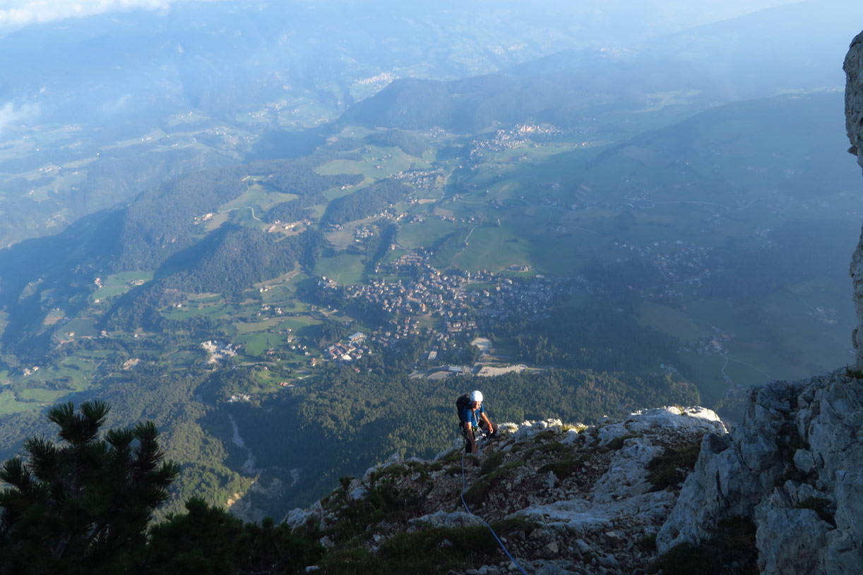 Santner Spitze mit Bergführer Dolomiten